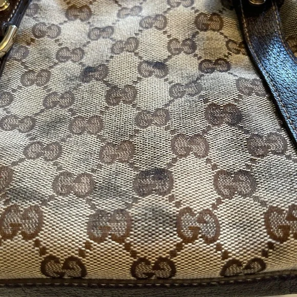 GUC Gucci Monogram Canvas Abbey Handbag - Picture 15 of 16